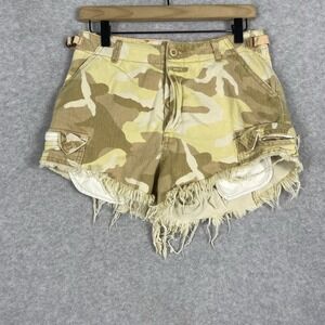 Free People We the Free Camo Commander Cut Off Shorts Womens Size 4 Y2K Grunge